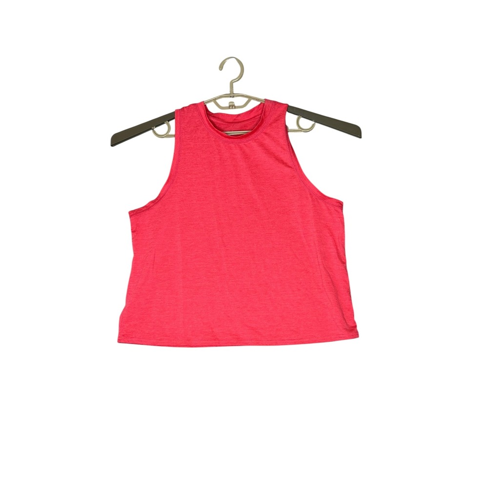 Quince Womens Flowknit Breeze High Neck Tank Large Heather Coral Performance